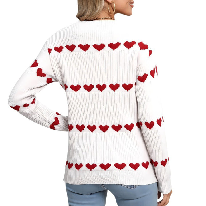 Pull en tricot pour femmes avec motif cœur Chic & Stil