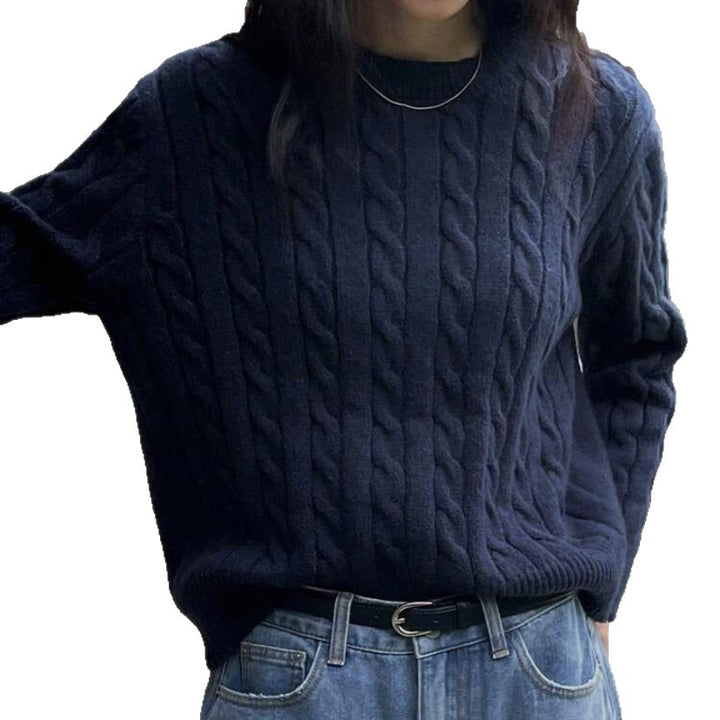 Women's chunky knit sweater with cable pattern Lune London