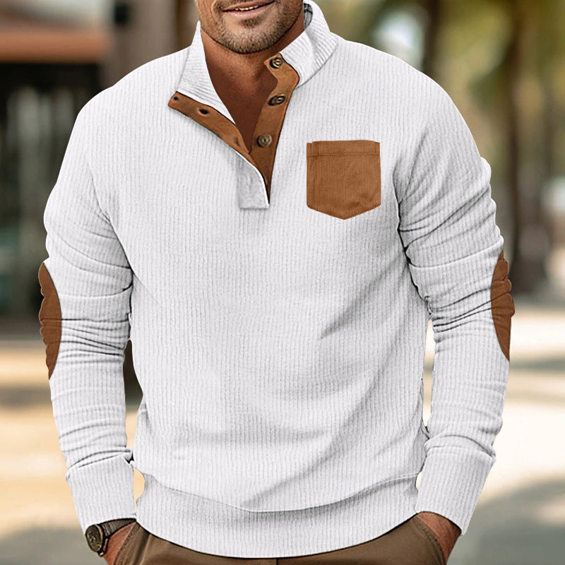 Men's Comfortable Sweater with High Collar and Contrasting Details Lune London