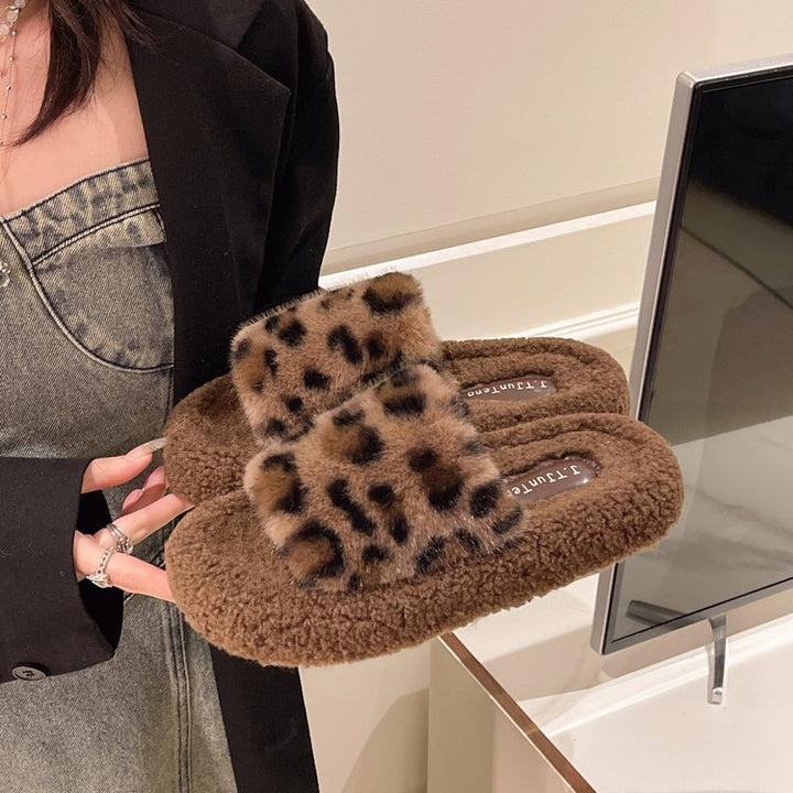Women soft animal print slippers Lune London