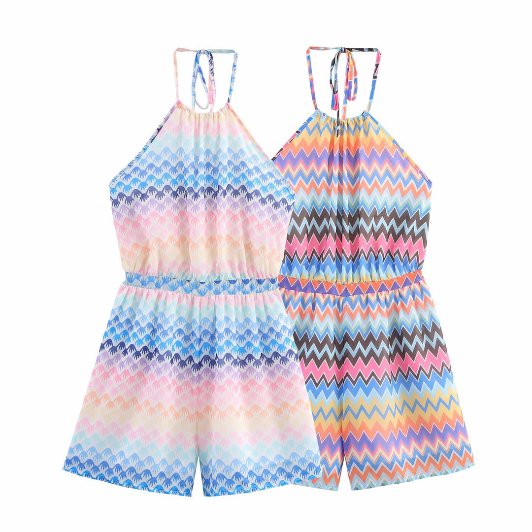 Women's bodysuit with a refined zigzag pattern and adjustable straps Chic and Style