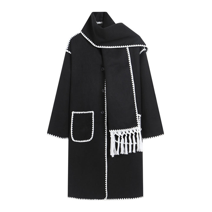 Elegant transitional coat for women with fringe embellishments Lune London