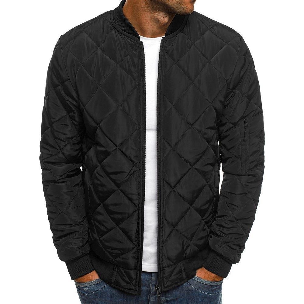Quilted jacket for men with elastic ribbed cuffs and practical zippered pockets Lune London