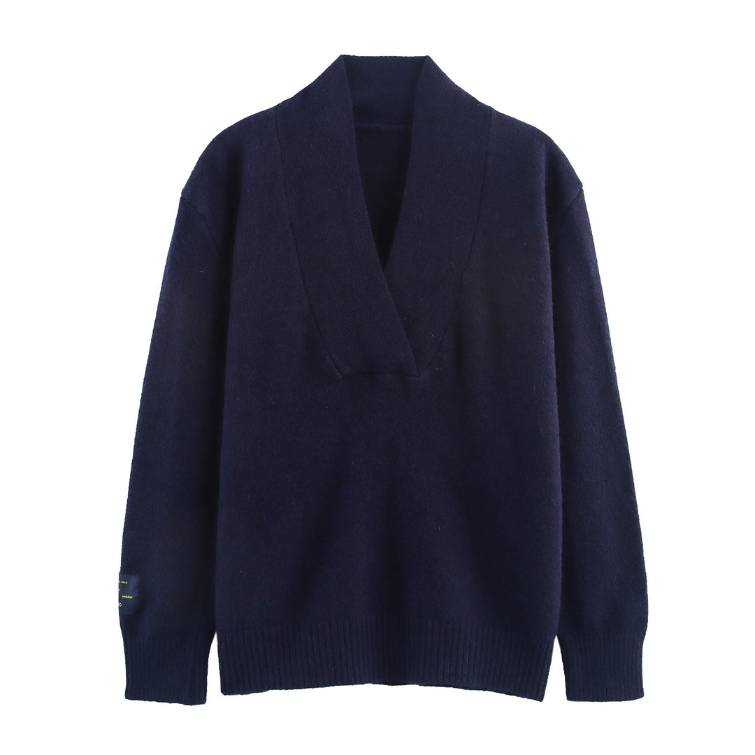 Knitted set for women with V-neck and elastic waist Lune London