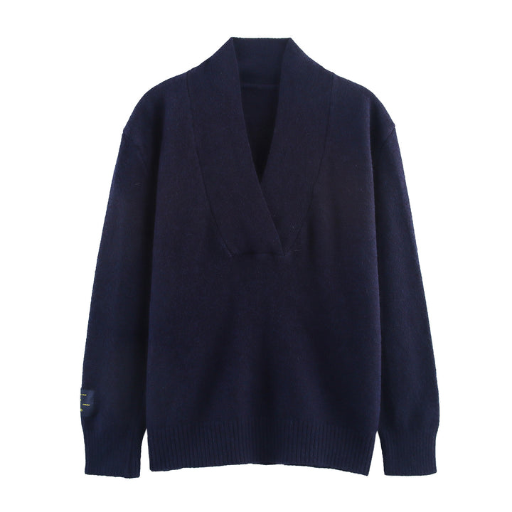 Knitted set for women with V-neck and elastic waist Lune London