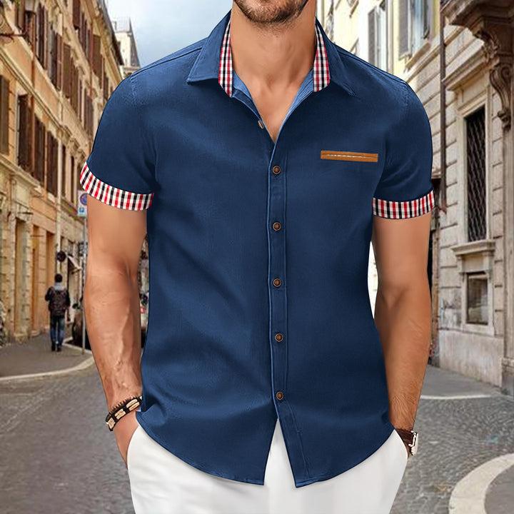 Short-sleeve casual shirt for men with contrast details Lune London