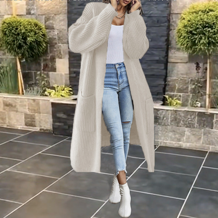 Cardigan femme en tricot épais avec poches et design à ouverture frontale Chic & Stil