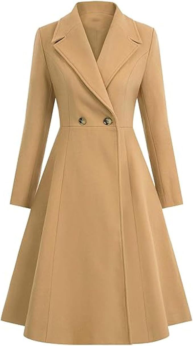 Ladies Elegant Oversized Coat with Double Row of Buttons Lune London