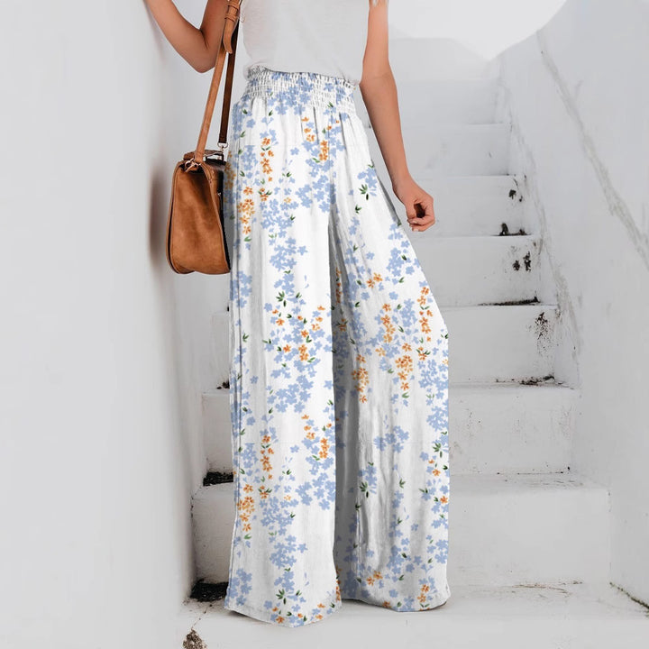 Lune London Floral Print Wide Leg Trousers for Women