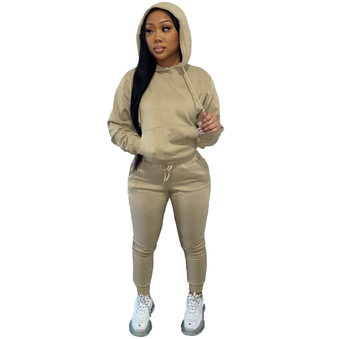Ladies Sporty Jogging Set with Hood and Elastic Waist Lune London