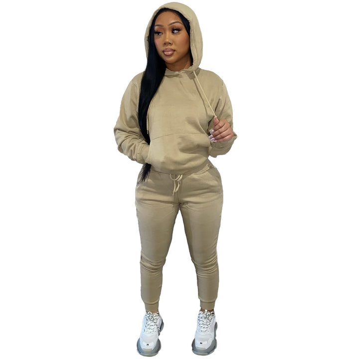 Ladies Sporty Jogging Set with Hood and Elastic Waist Lune London