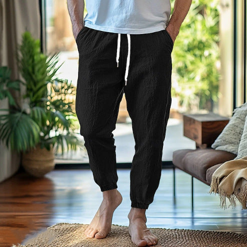 Casual pants for men with individually adjustable waist and ventilation inserts on the sides Lune London