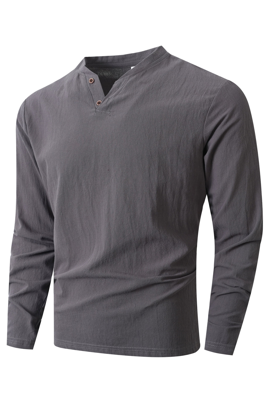 Men's long sleeve shirt with trendy Henley neckline Lune London