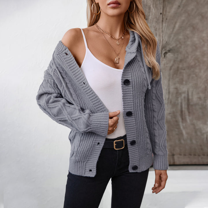 Hooded knit jacket for women with structured design Lune London