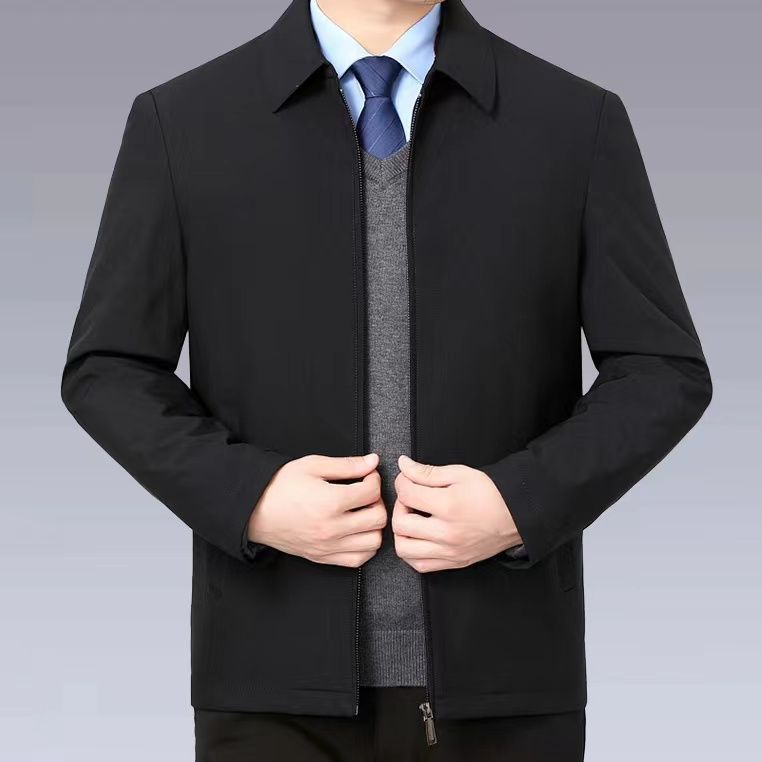 Temperature-regulating transition jacket for men with practical high collar Lune London