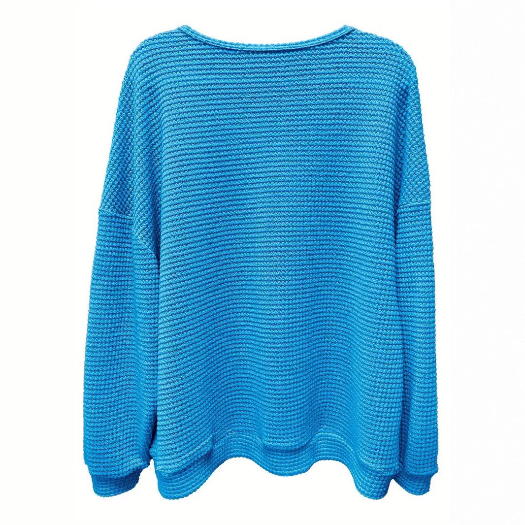 Casual knitted sweater for women with loose fit and elastic cuffs Lune London