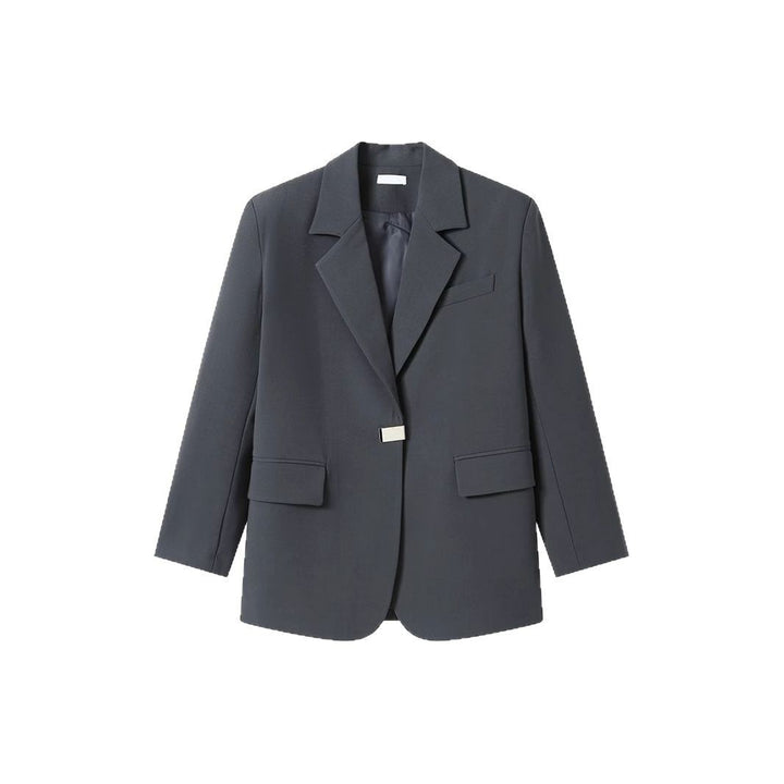 Blazer surdimensionné à la mode pour femmes avec une coupe élégante et un élément décoratif en bijou Chic & Stil
