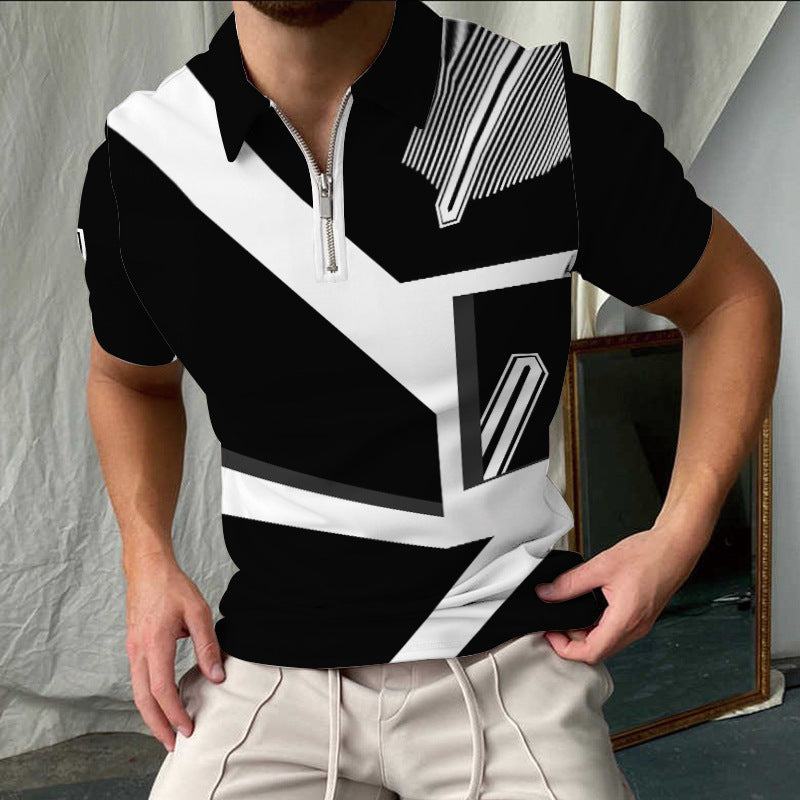 Chic und Stil elegant short-sleeved checkered polo shirt for men