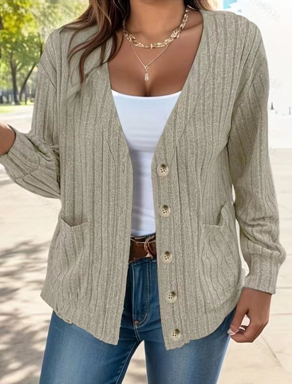 Textured button cardigan for women Lune London