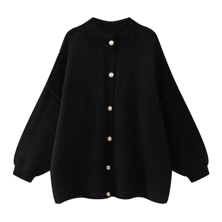 Casual knit jacket for women with button closure and oversized fit Lune London