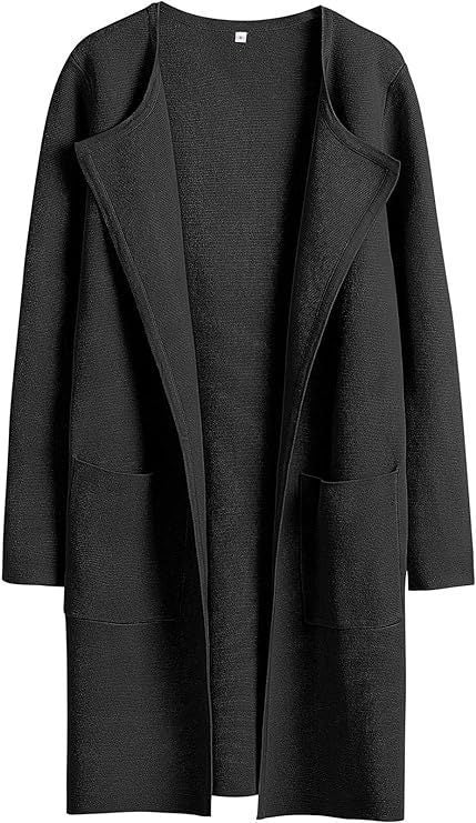 Lune London Women's Open Front Knitted Jacket with Practical Pockets