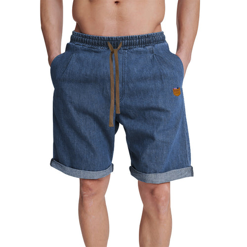 Casual denim shorts for men with elastic waistband and drawstring Lune London