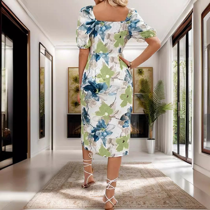 Ladies Elegant Midi Dress Floral Lune London