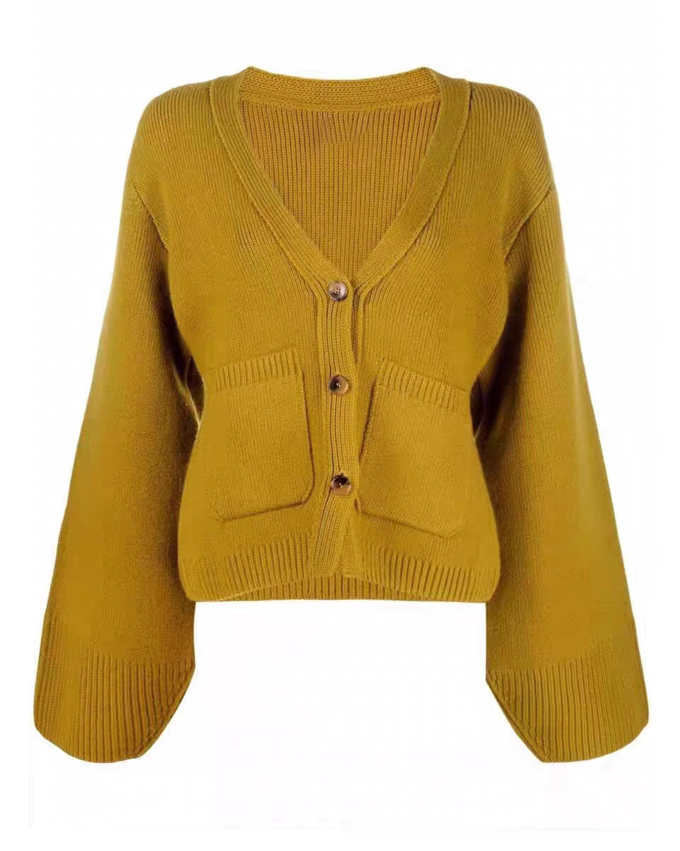 Knit jacket for women with a loose fit and decorative buttons Lune London