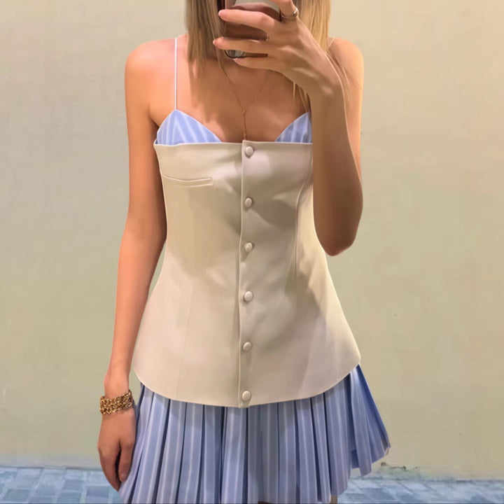 Robe courte fluide pour femme avec détails en volants Chic & Stil