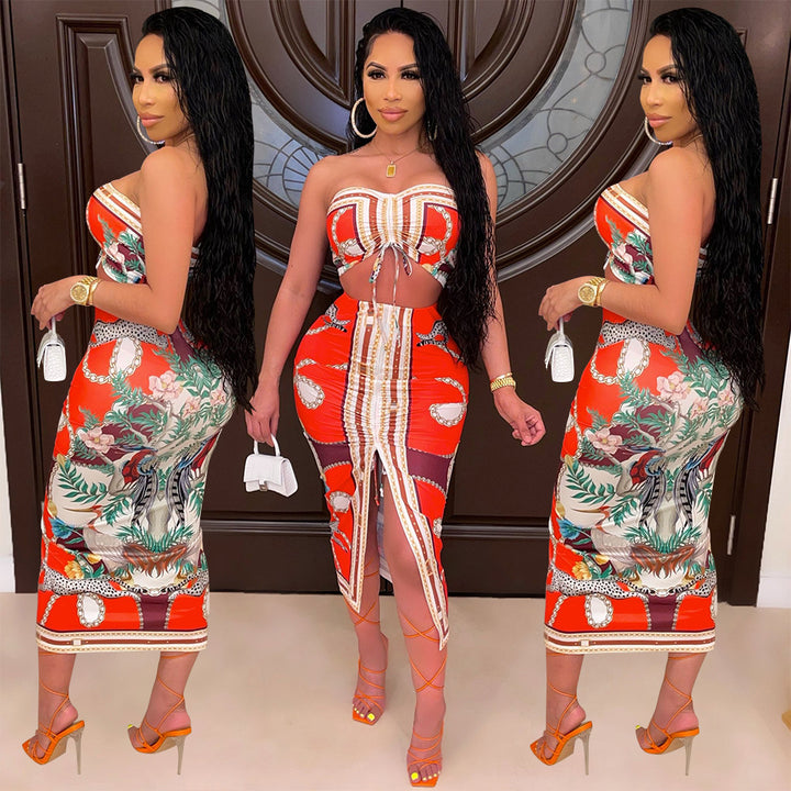 Two-piece strapless dress set Lune London