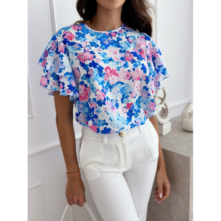 Women Chic Floral Ruffle Blouse and Style