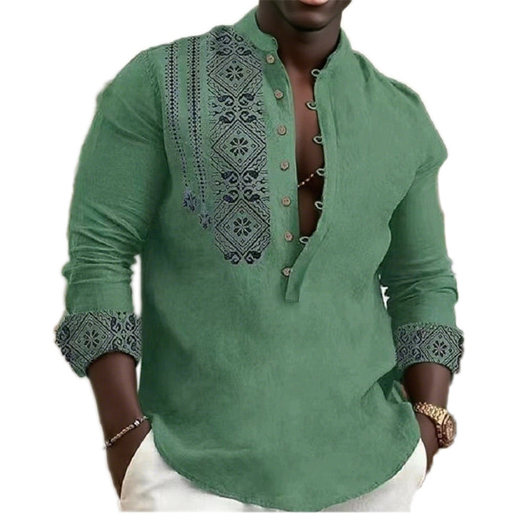 Men's trendy long sleeve shirt with elegant ethnic patterns Lune London