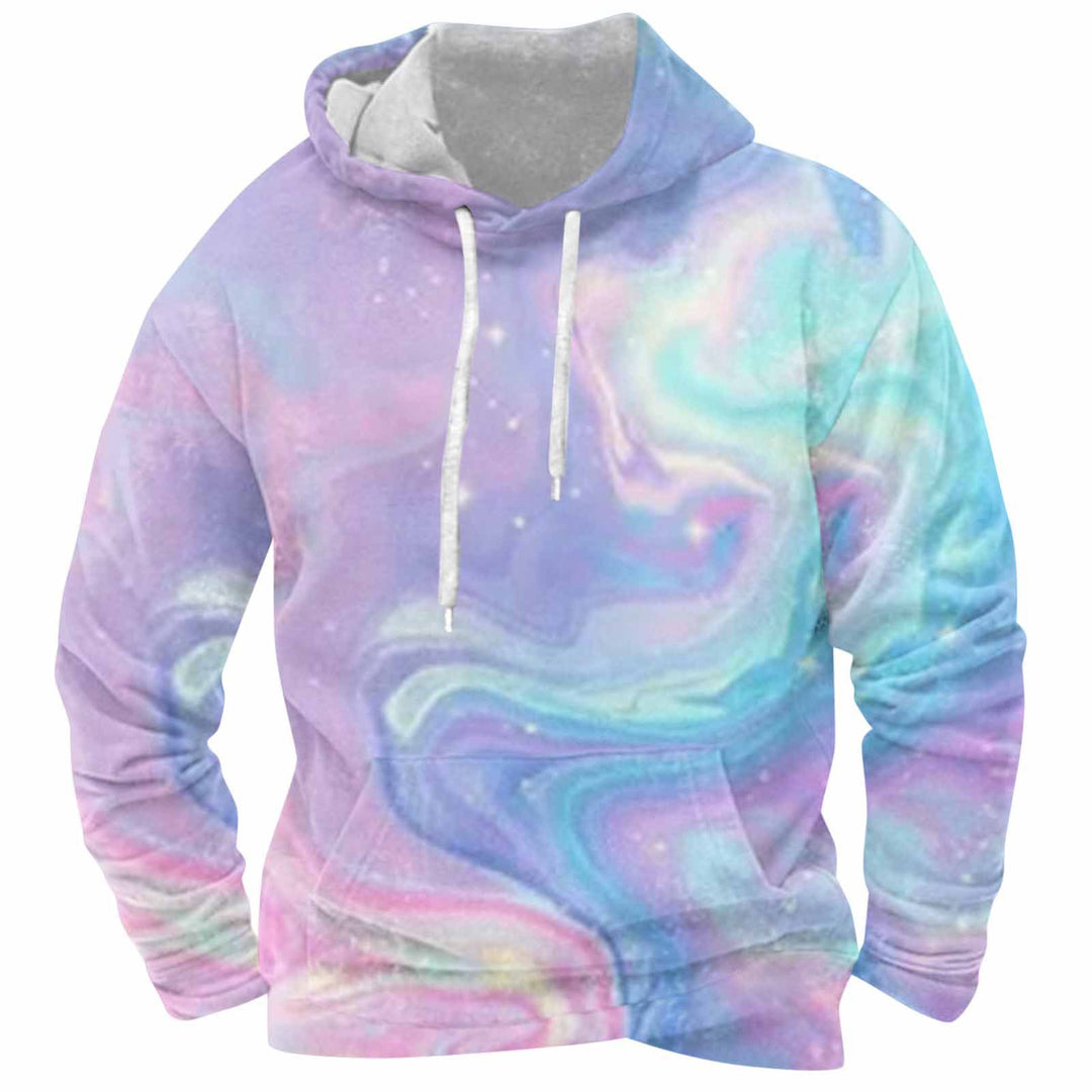 Men's hoodie with dynamic marble pattern Lune London