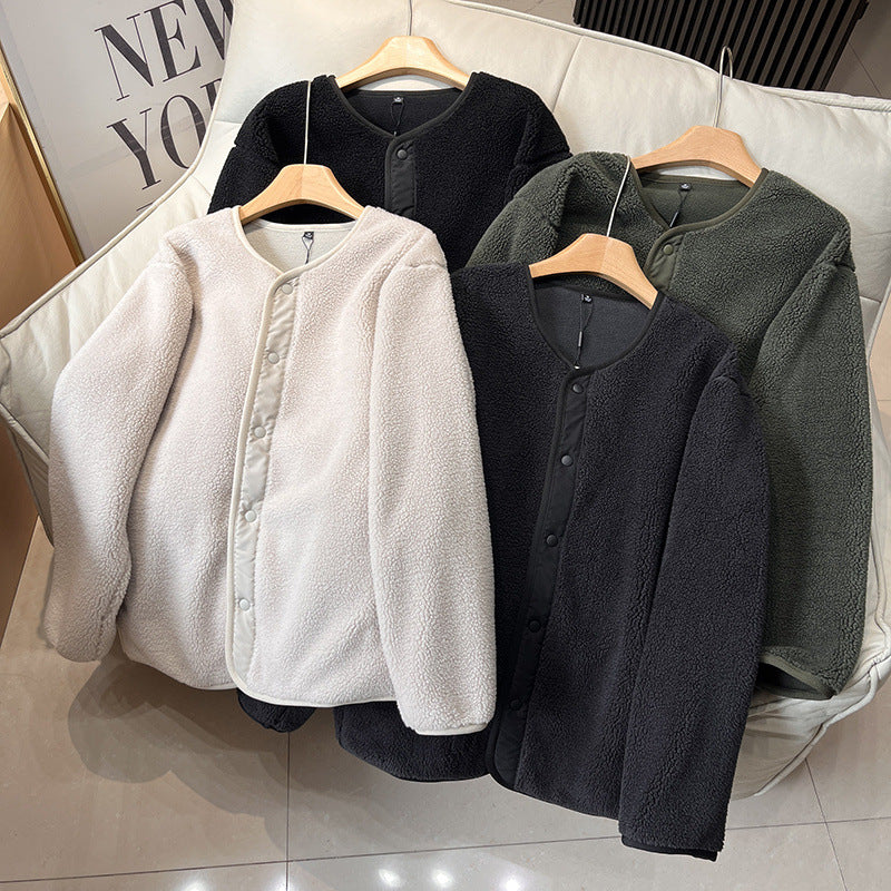 Veste en polaire doublée chaude pour femmes avec fermeture à pression Chic & Stil