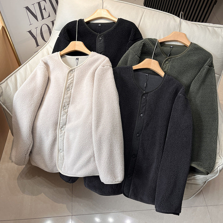 Veste en polaire doublée chaude pour femmes avec fermeture à pression Chic & Stil
