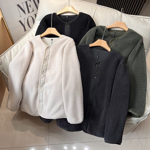 Veste en polaire doublée chaude pour femmes avec fermeture à pression Chic & Stil