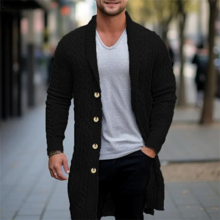 Men's knit jacket with open design and button details Lune London