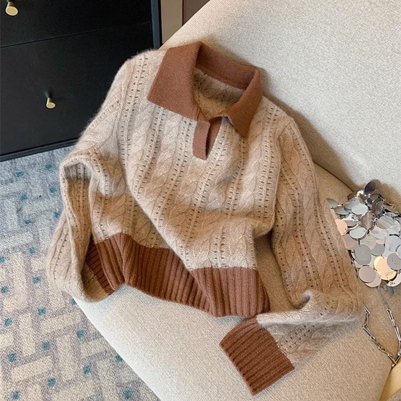 Pull en tricot pour femmes avec col Chic & Stil
