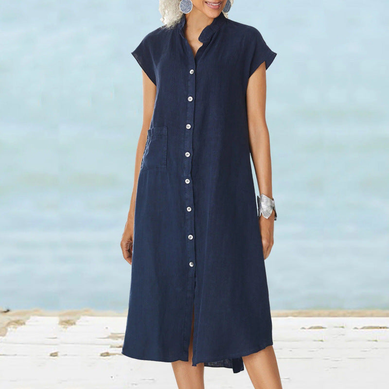 Casual shirt dress for women in lightweight fabric with pockets Lune London