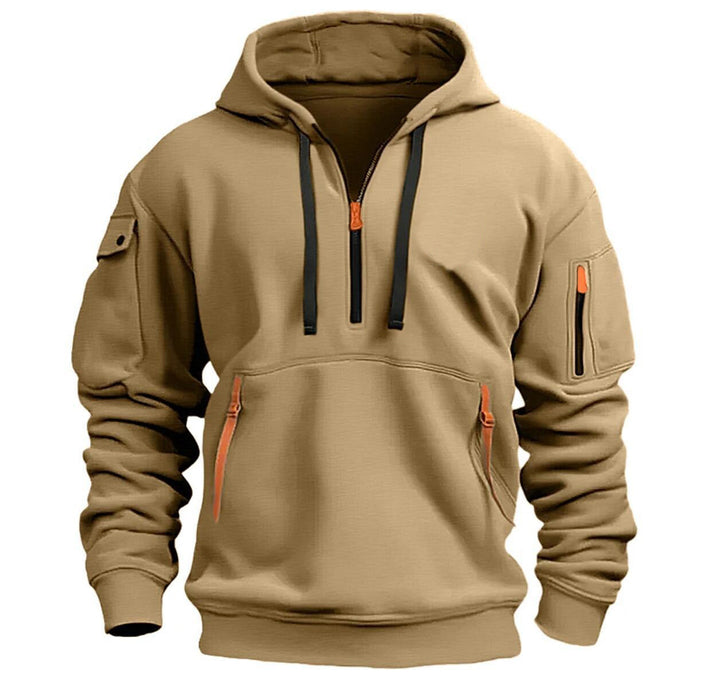 Functional hooded jacket for men with practical zippered pockets Lune London