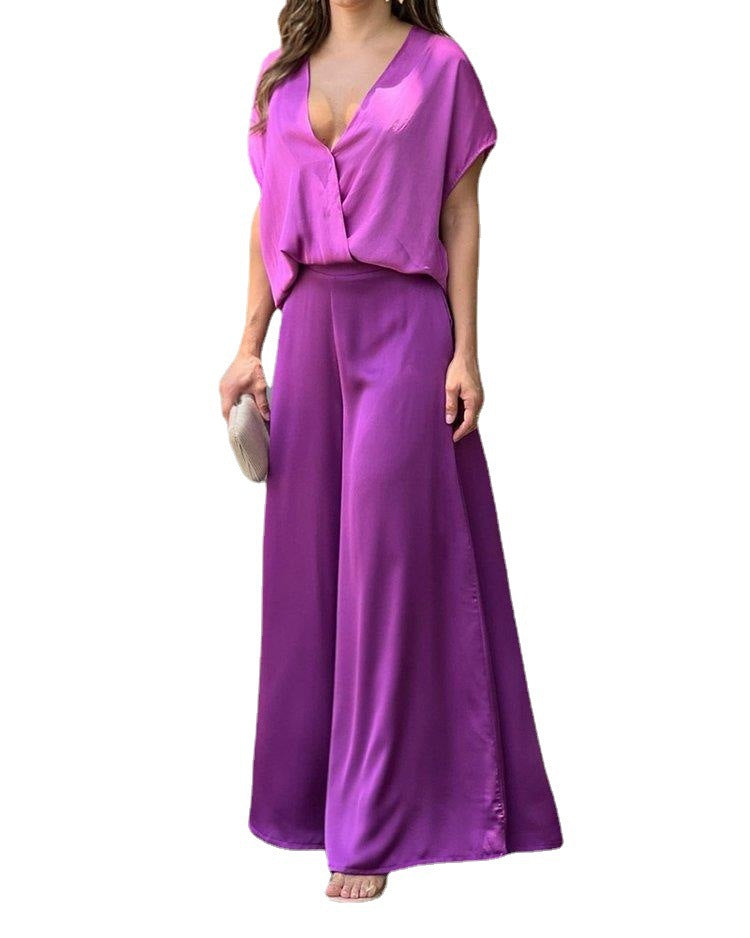 Ladies Fluid Wrap Jumpsuit Lune London