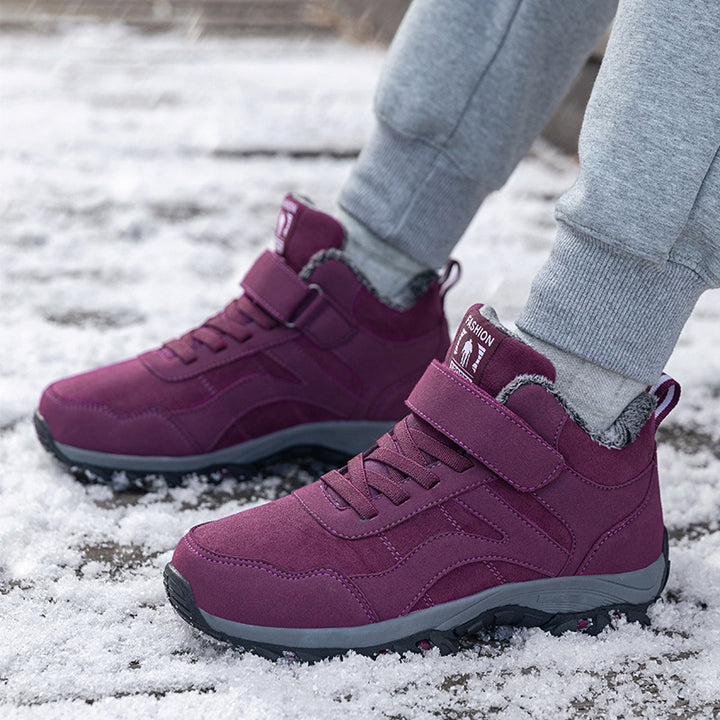 Insulated hiking shoes for women with non-slip sole and practical Velcro solution Lune London