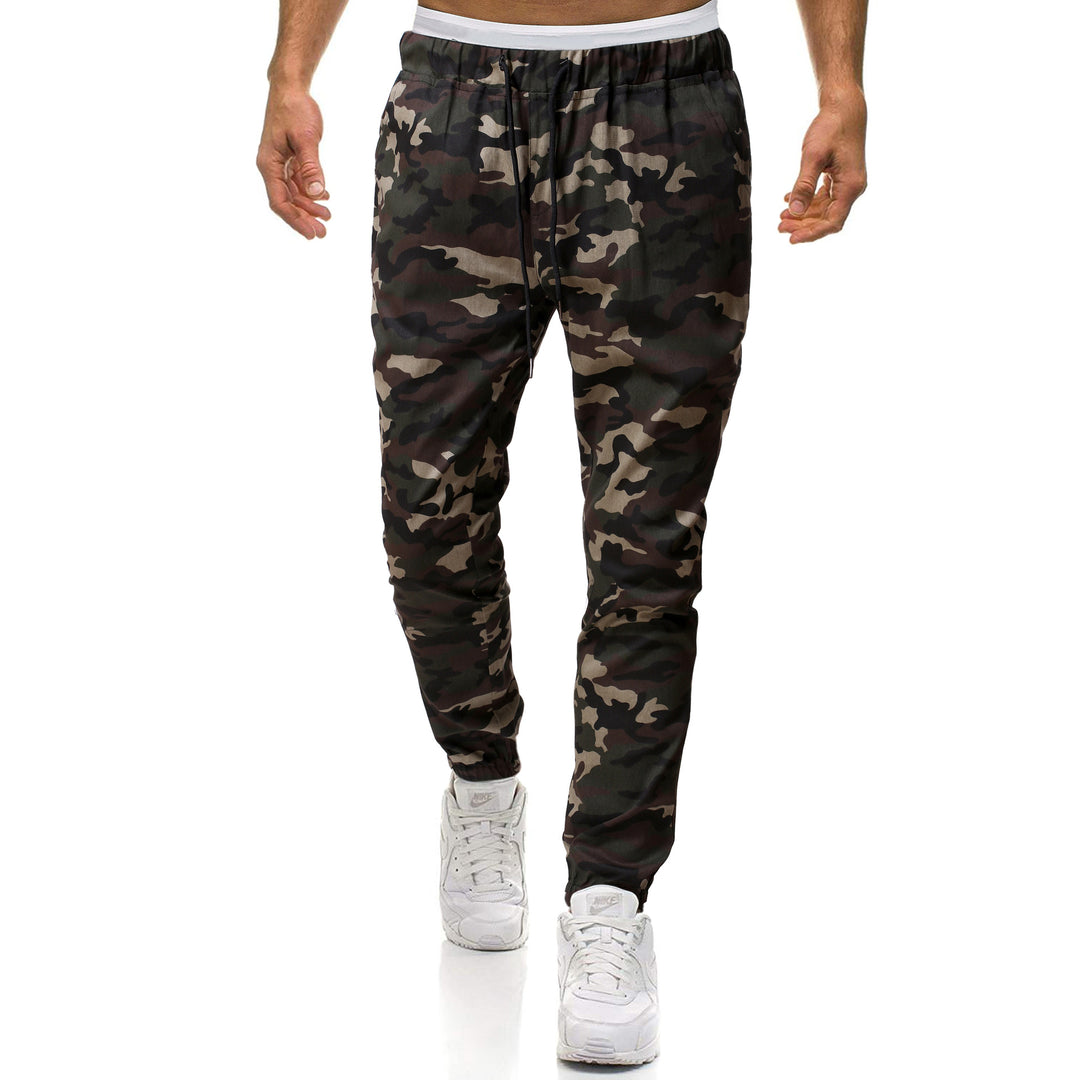 Men's cargo pants with a stylish camouflage design and an elastic waistband Lune London