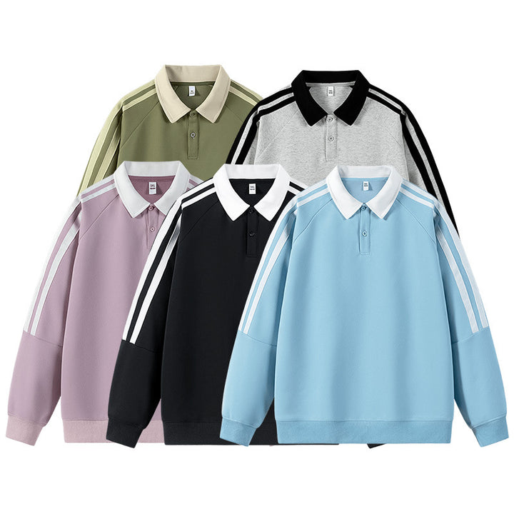 Lightweight sporty sweat shirt for men with polo collar Lune London