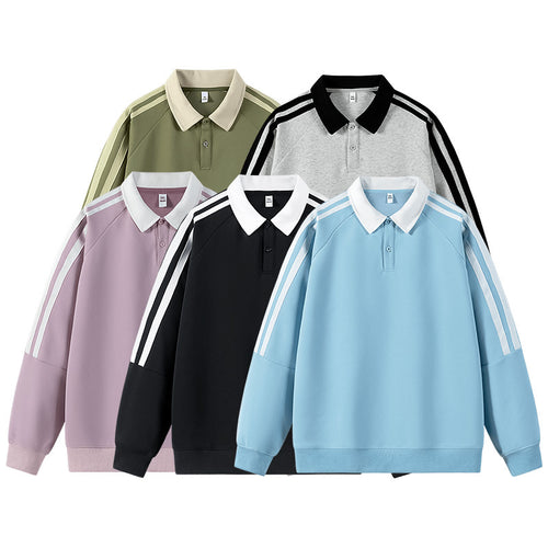 Lightweight sporty sweat shirt for men with polo collar Lune London