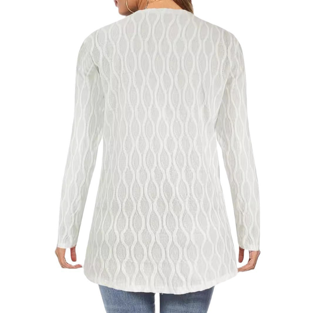Women's knitted jacket with structured pattern and casual cut Lune London