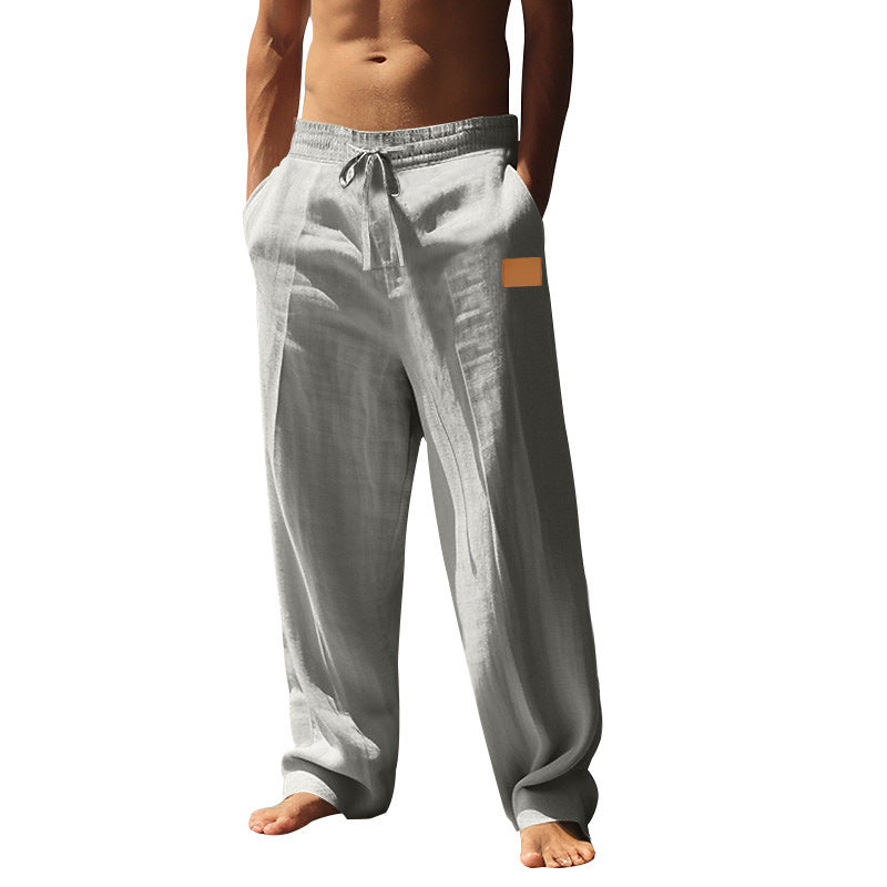 Light linen trousers for men with elastic waistband Lune London