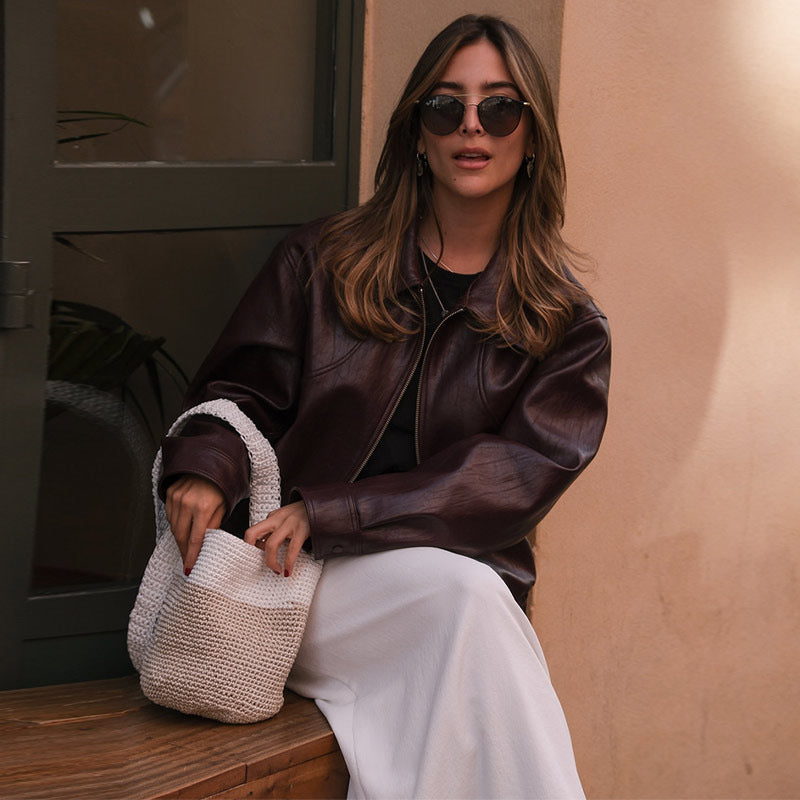 Veste en faux cuir élégante pour femmes avec taille élastique Chic & Stil