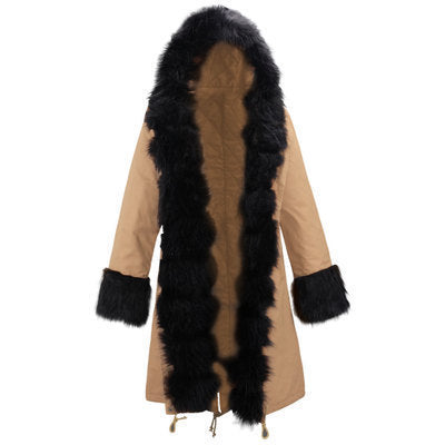 Elegant winter coat for women with luxurious faux fur trim Lune Londonl