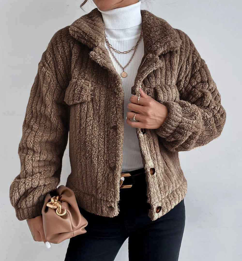 Ladies oversized soft structured fleece jacket Lune London